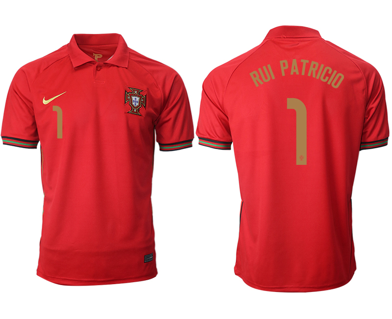 Men 2021 European Cup Portugal home aaa version red #1 Soccer Jersey